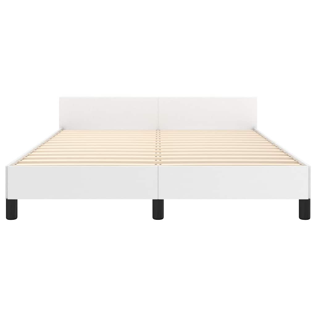 Sengeramme uten madrass hvit 180x200cm Super King kunstskinn