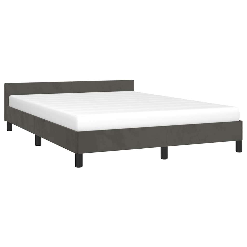 Sengeramme uten madrass mørkegrå 135x190 cm Double fløyel