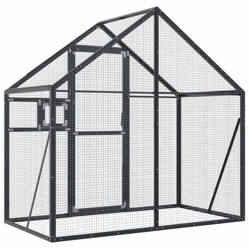 Fuglehus antrasitt 179x100x185 cm aluminium