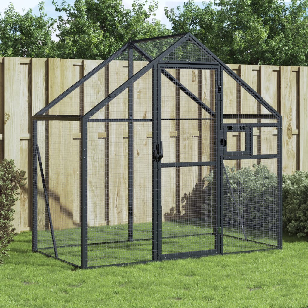 Fuglehus antrasitt 179x100x185 cm aluminium