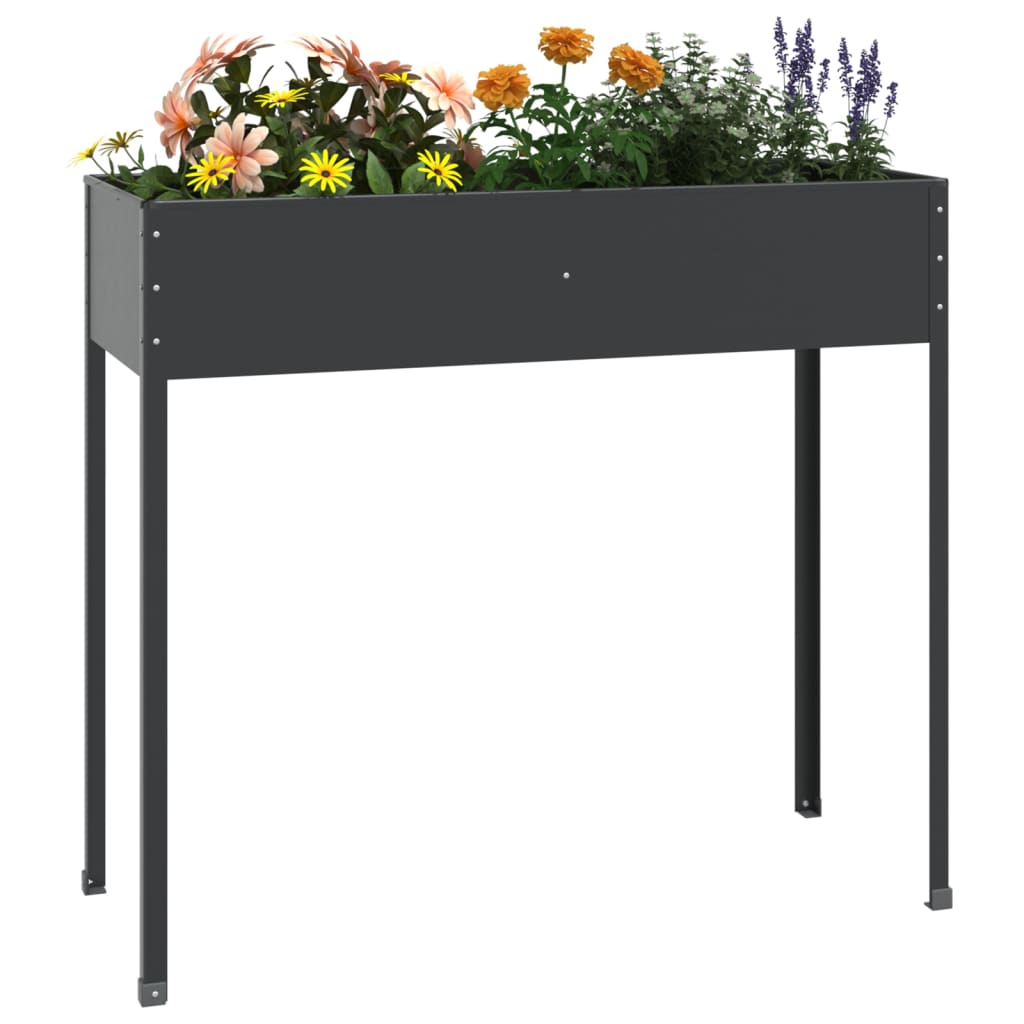 Plantekasse antrasitt 100,5x40,5x90 cm galvanisert stål