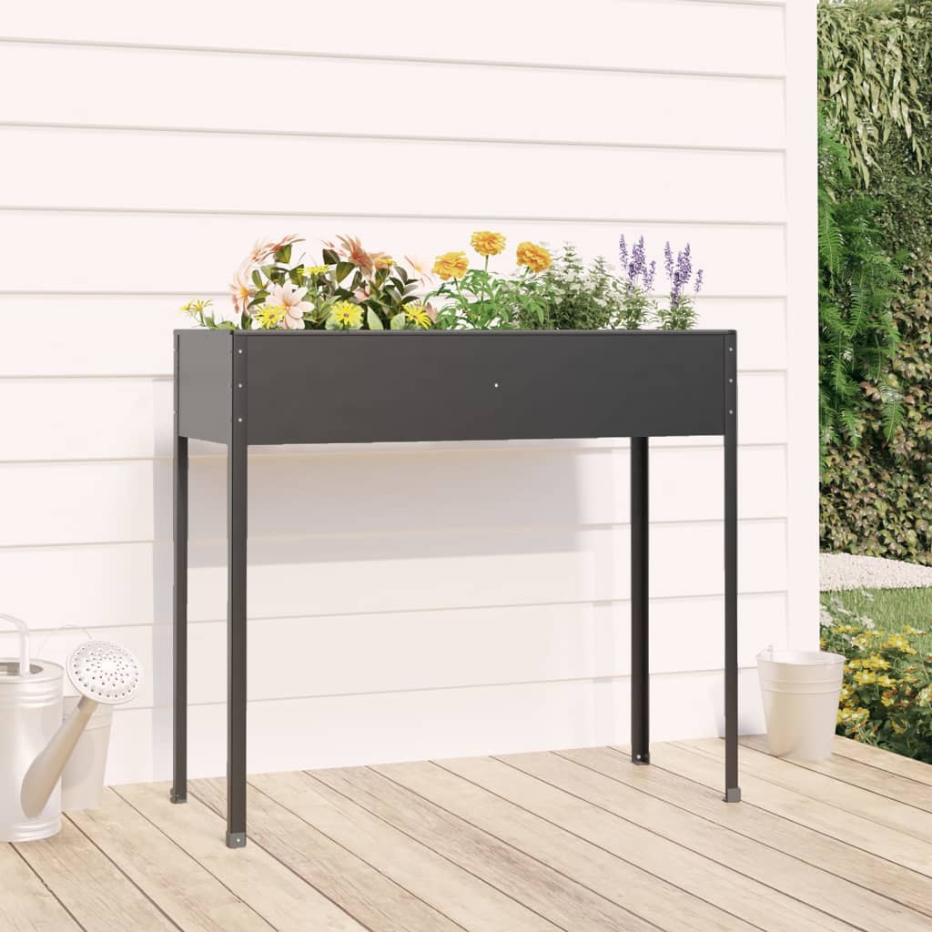 Plantekasse antrasitt 100,5x40,5x90 cm galvanisert stål