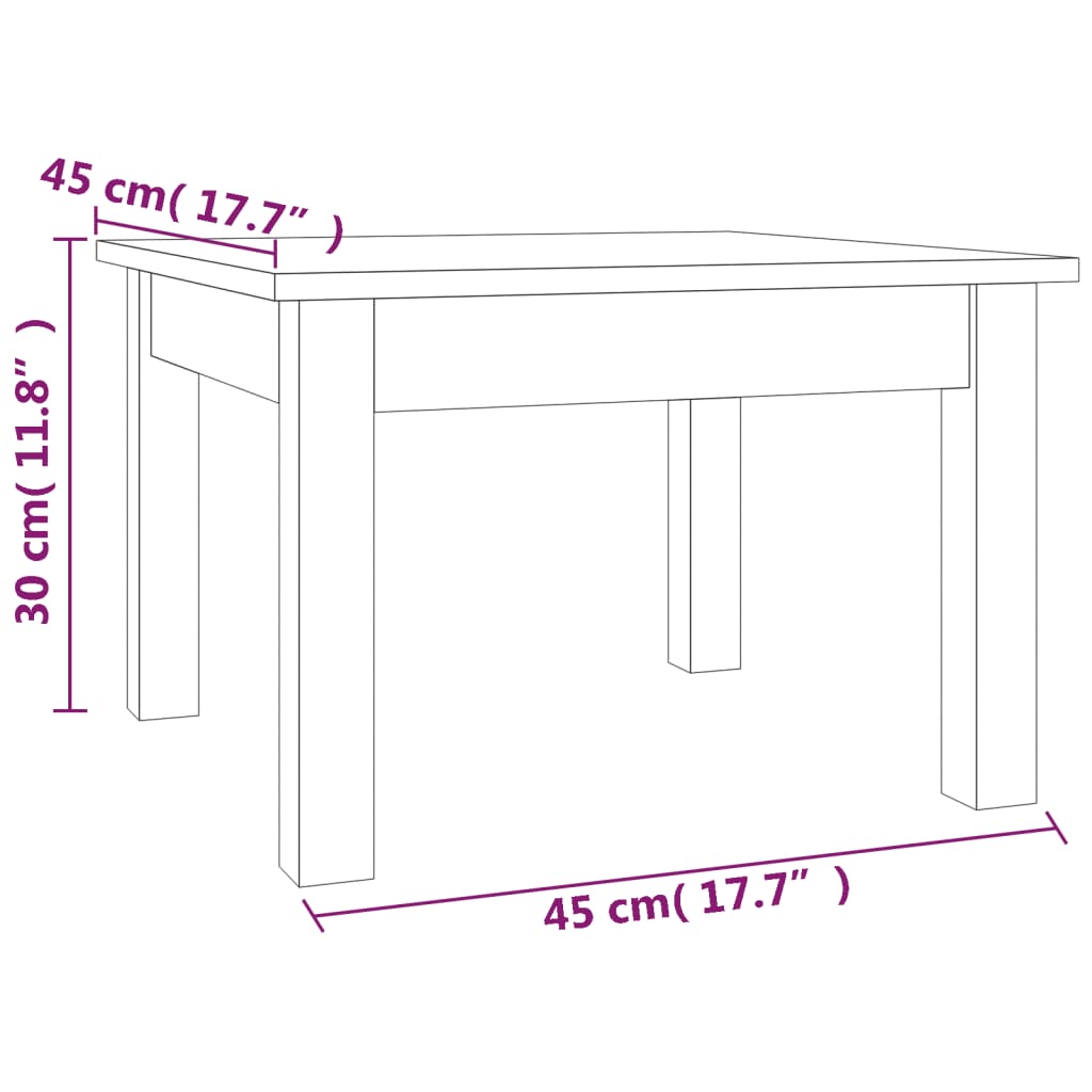 Salongbord honningbrun 45x45x30 cm heltre furu