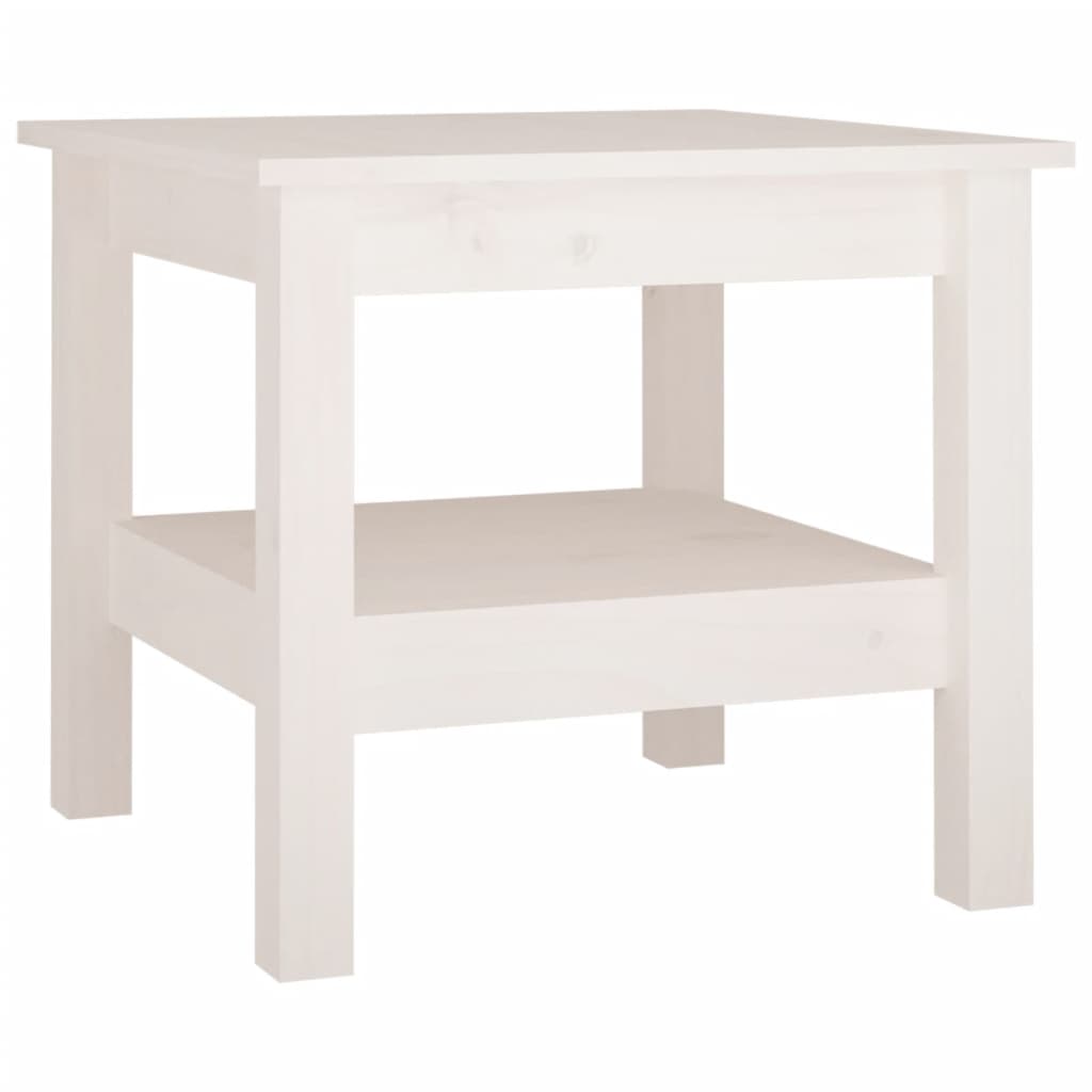 Salongbord hvit 45x45x40 cm heltre furu