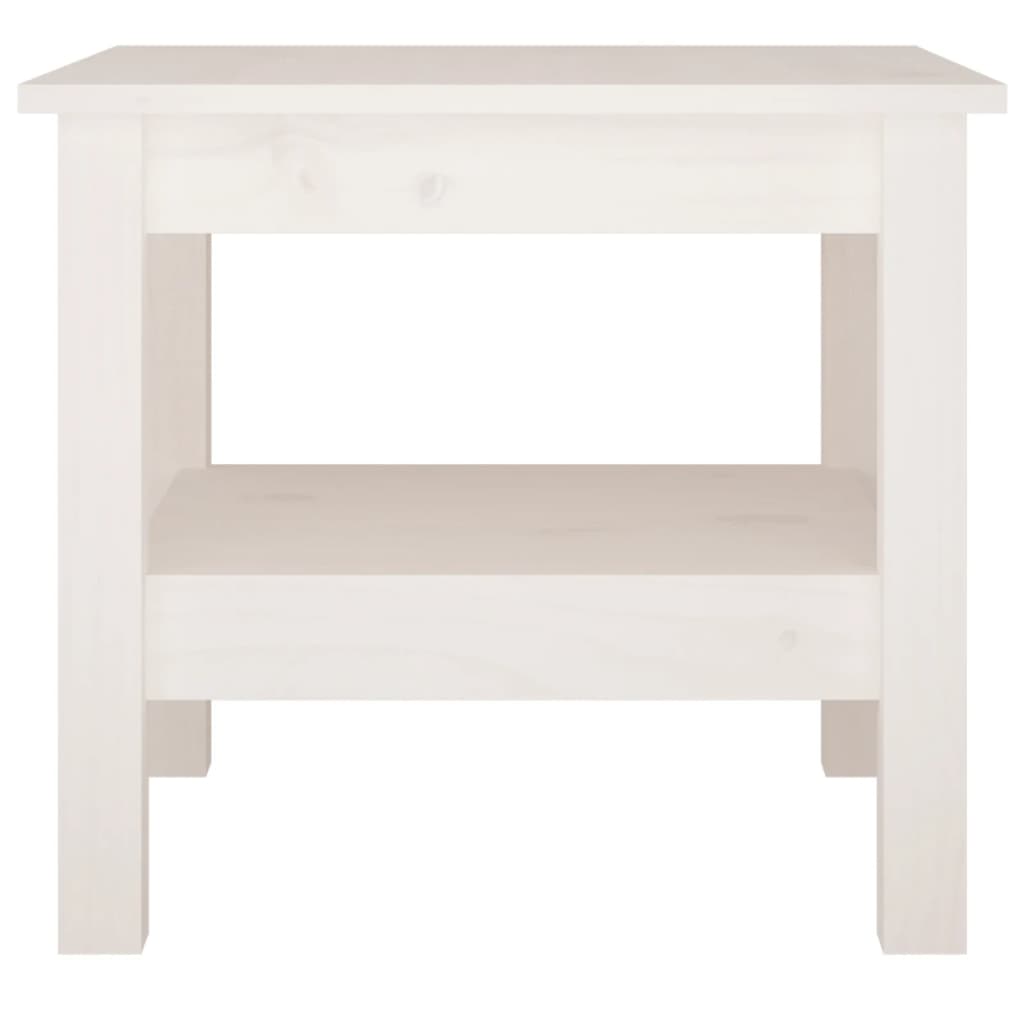 Salongbord hvit 45x45x40 cm heltre furu