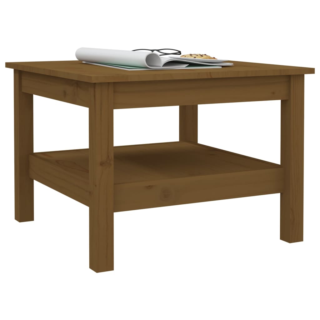 Salongbord honningbrun 55x55x40 cm heltre furu
