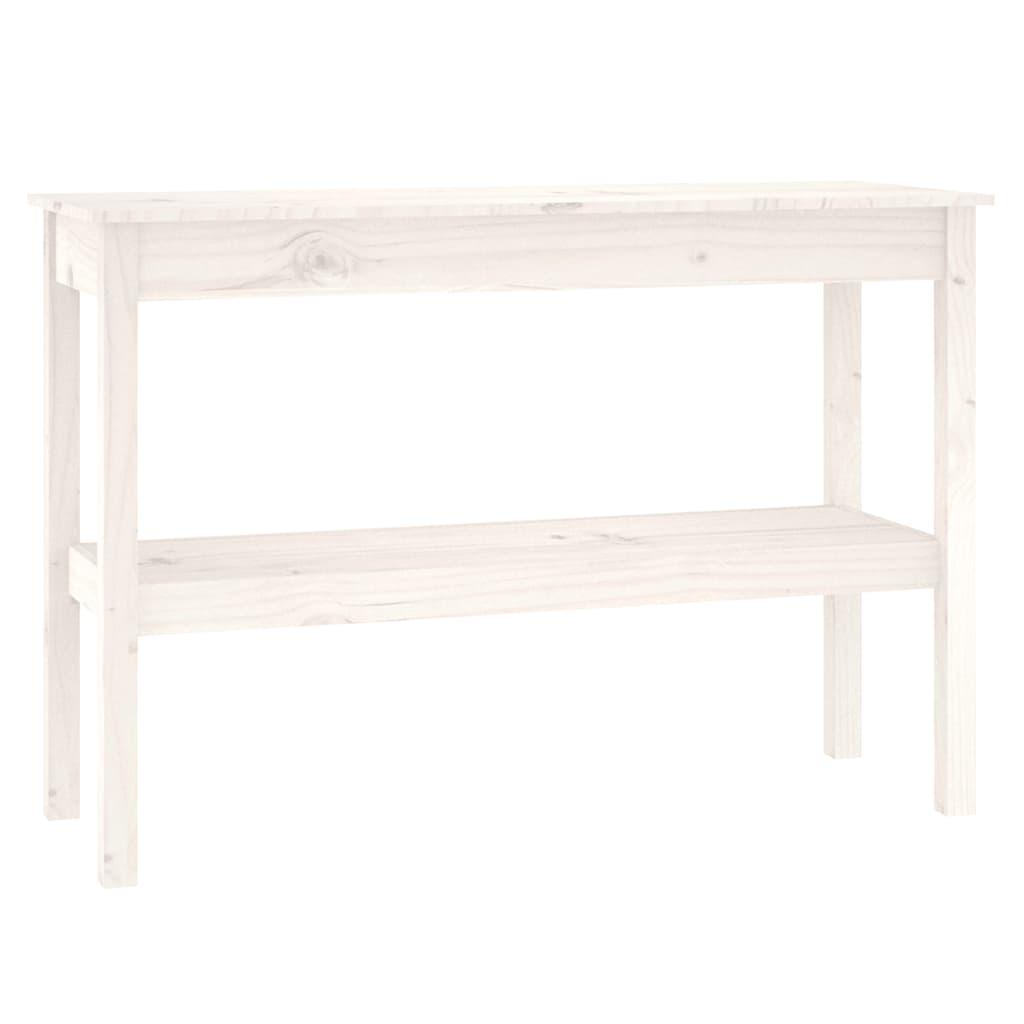 Konsollbord hvit 110x40x75 cm heltre furu