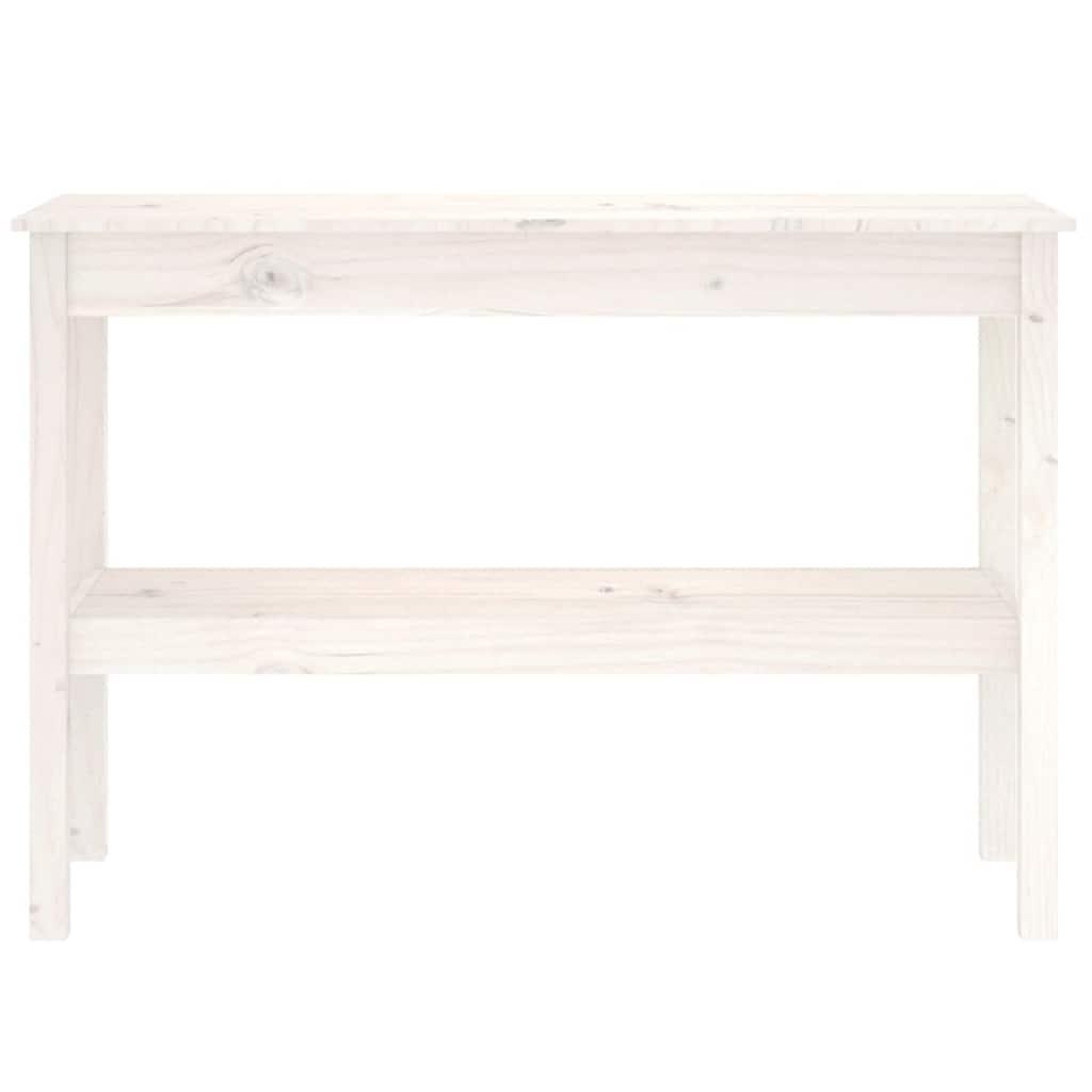 Konsollbord hvit 110x40x75 cm heltre furu