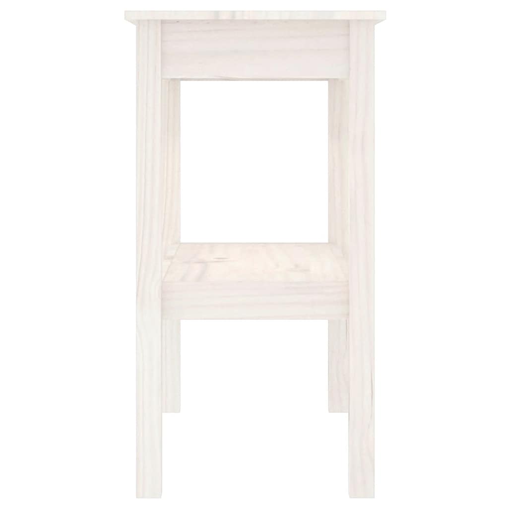 Konsollbord hvit 80x40x75 cm heltre furu