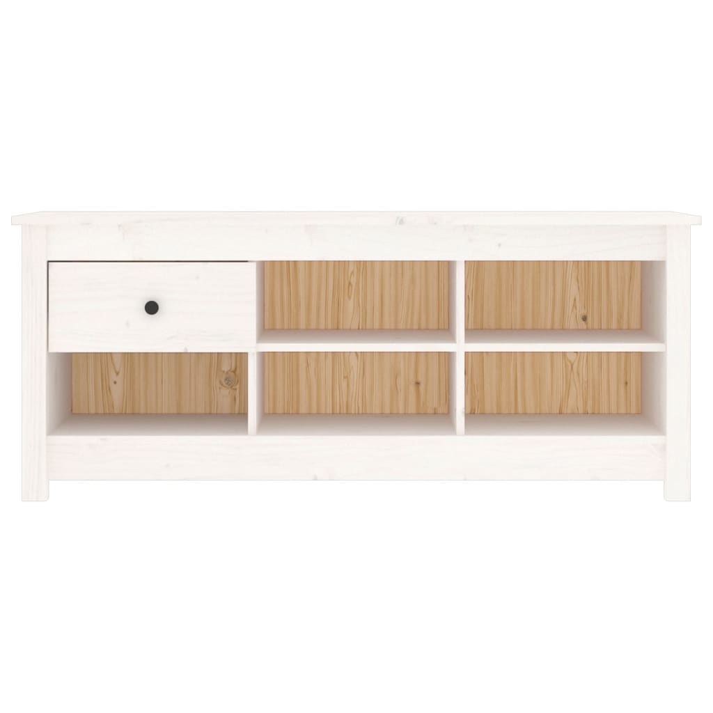 Skoskap hvit 110x38x45,5 cm heltre furu