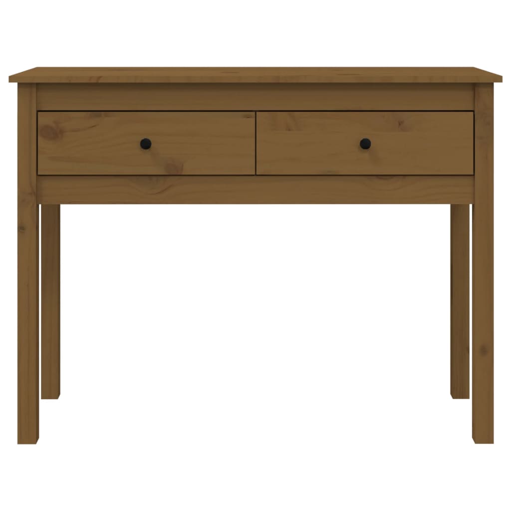 Konsollskap honningbrun 100x35x75 cm heltre furu