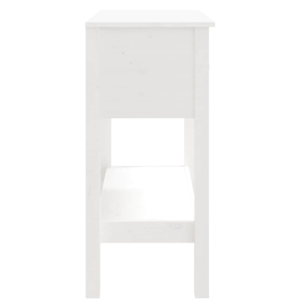 Konsollbord hvit 75x35x75 cm heltre furu