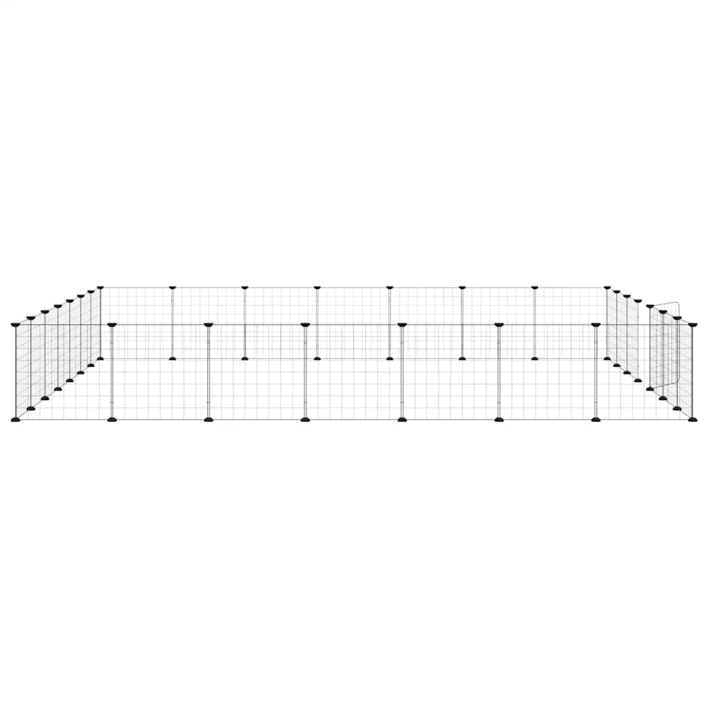 Dyrebur 28 paneler med dør svart 35x35 cm stål