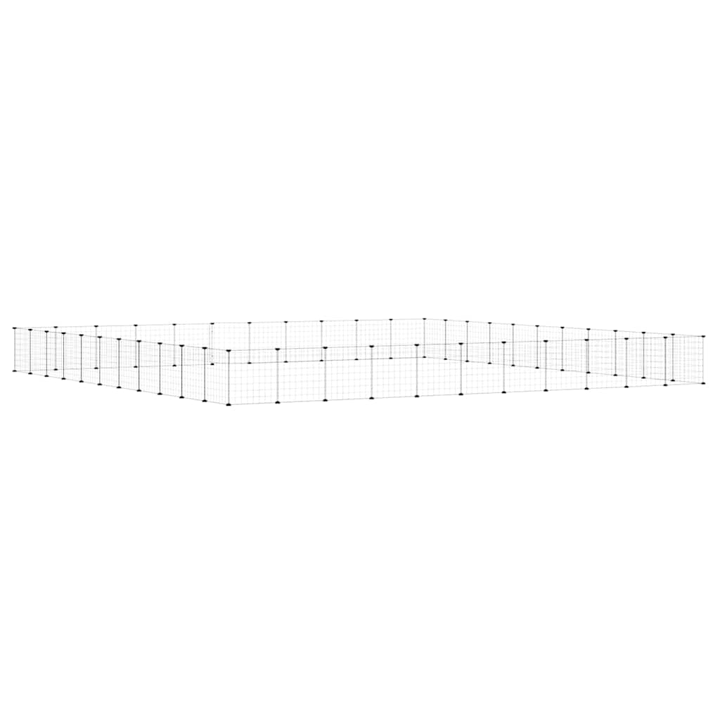 Dyrebur 44 paneler med dør svart 35x35 cm stål