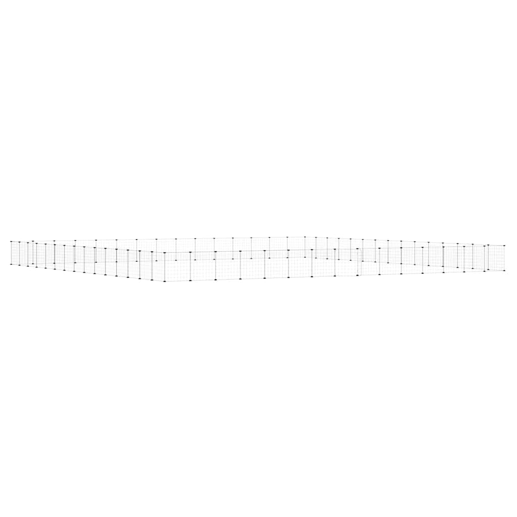 Dyrebur 60 paneler med dør svart 35x35 cm stål