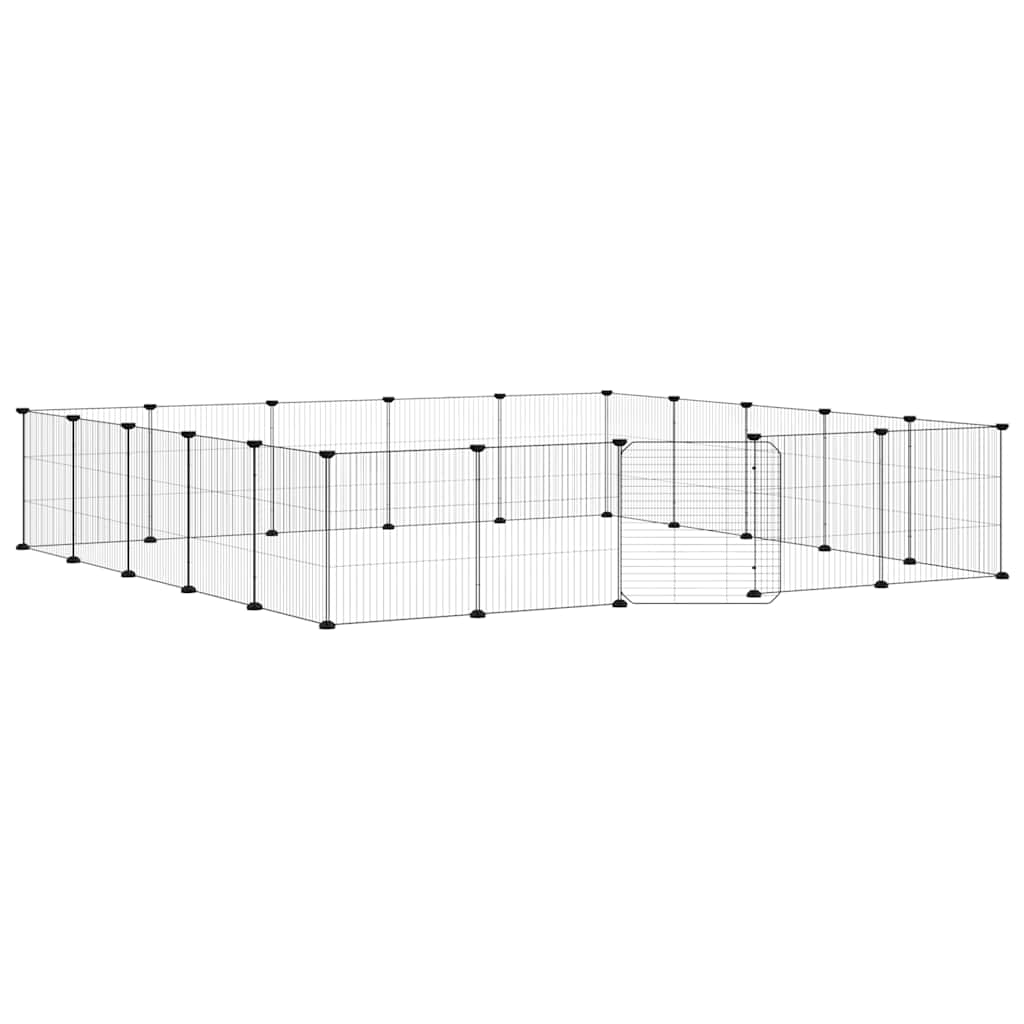 Dyrebur 20 paneler med dør svart 35x35 cm stål
