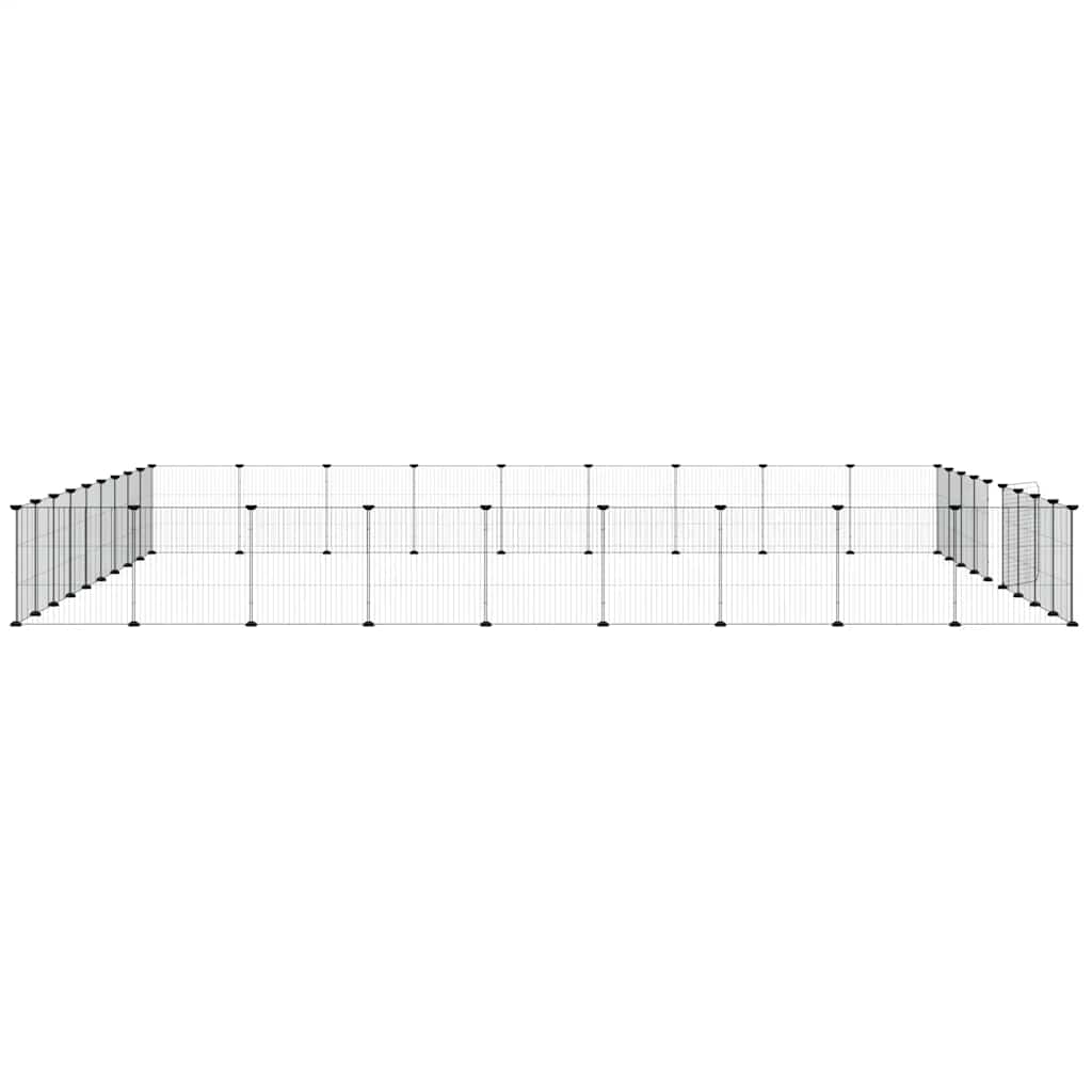 Dyrebur 36 paneler med dør svart 35x35 cm stål