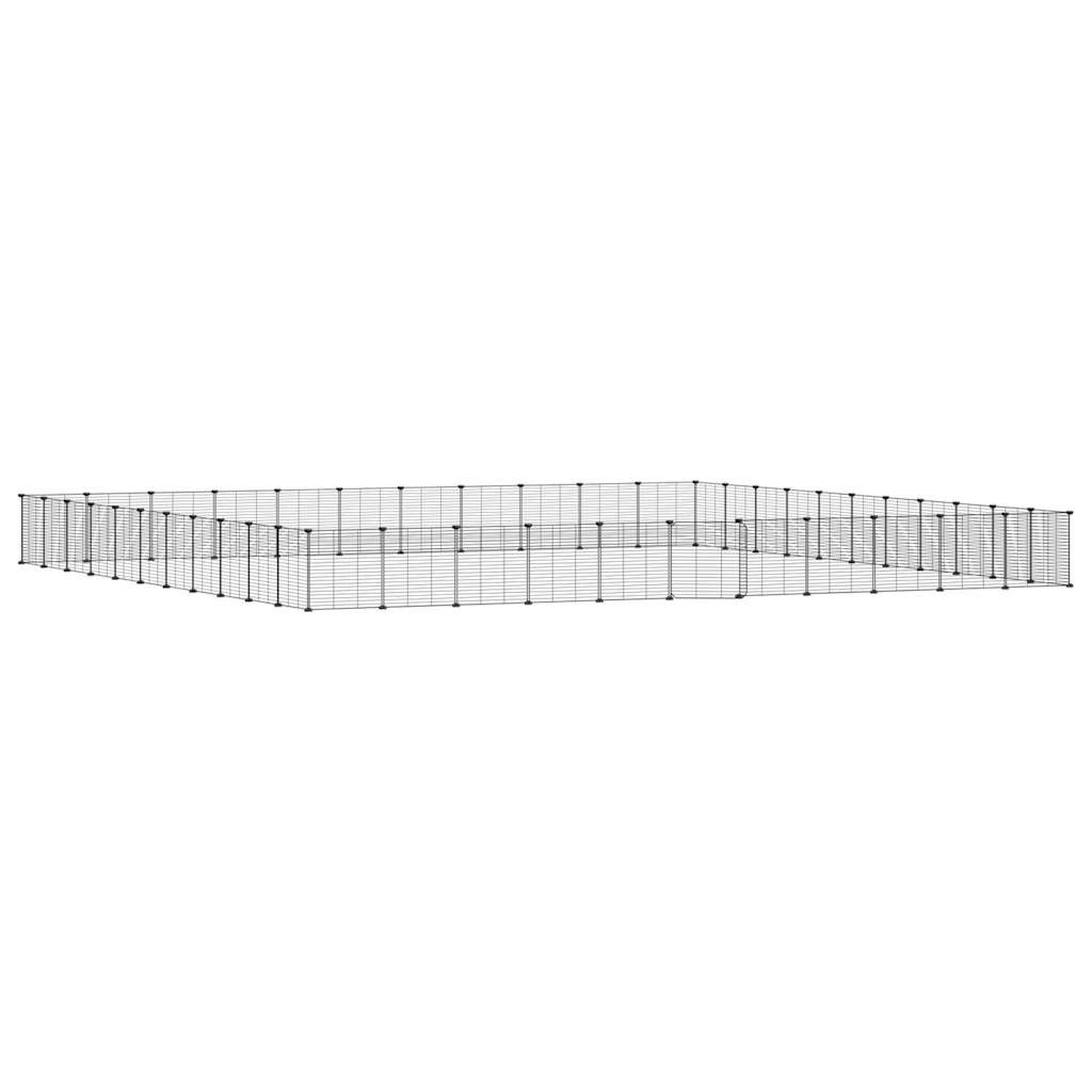 Dyrebur 44 paneler med dør svart 35x35 cm stål