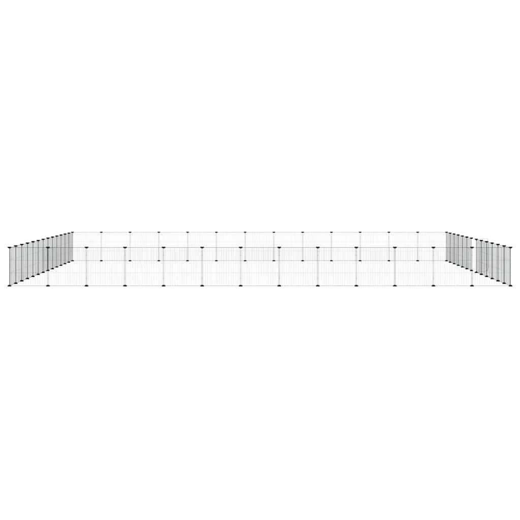 Dyrebur 52 paneler med dør svart 35x35 cm stål