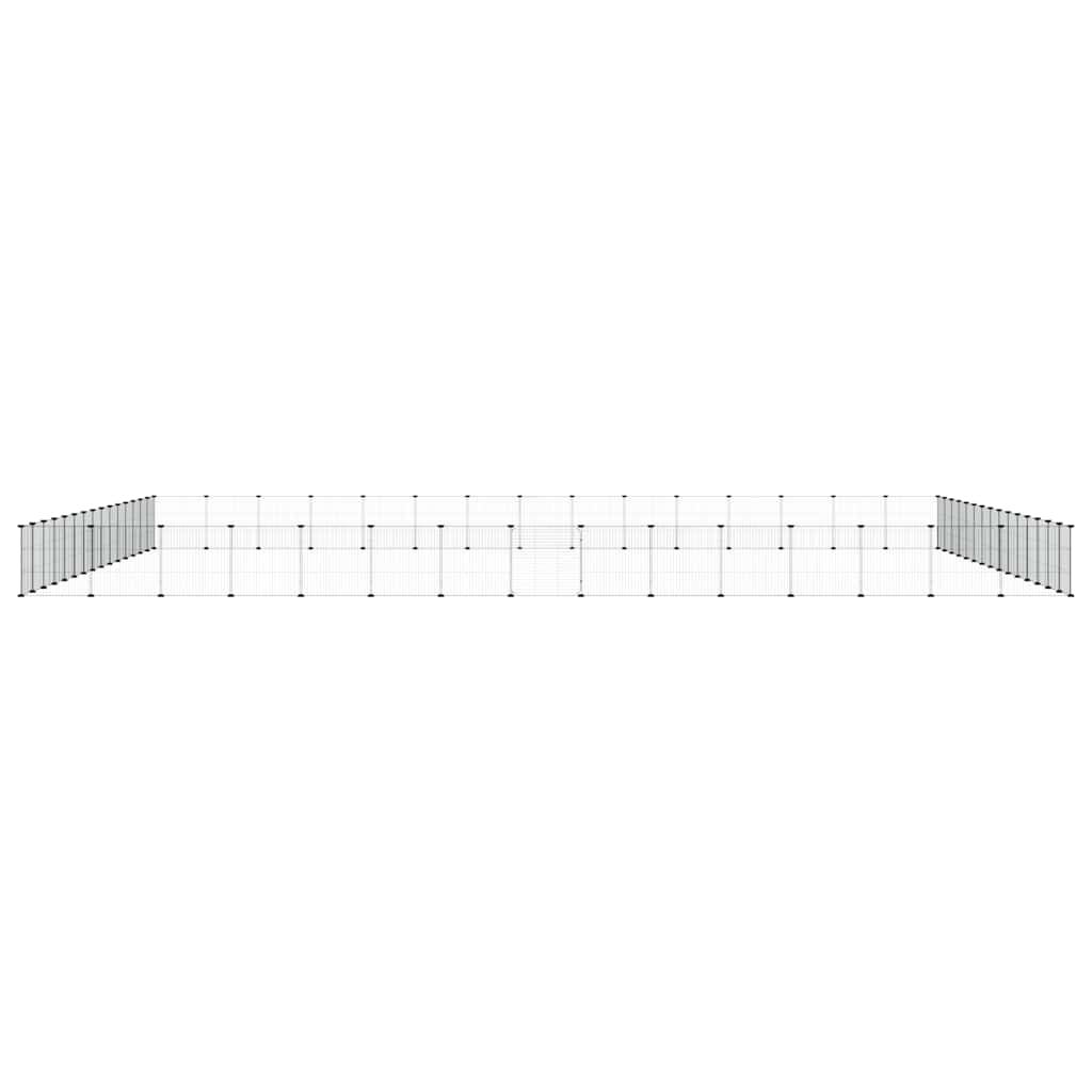 Dyrebur 60 paneler med dør svart 35x35 cm stål