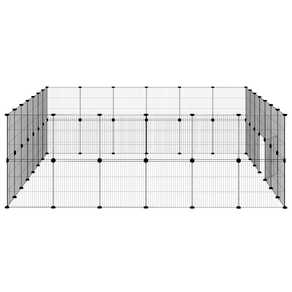 Dyrebur 52 paneler med dør svart 35x35 cm stål