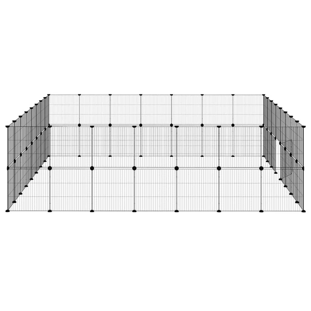 Dyrebur 60 paneler med dør svart 35x35 cm stål