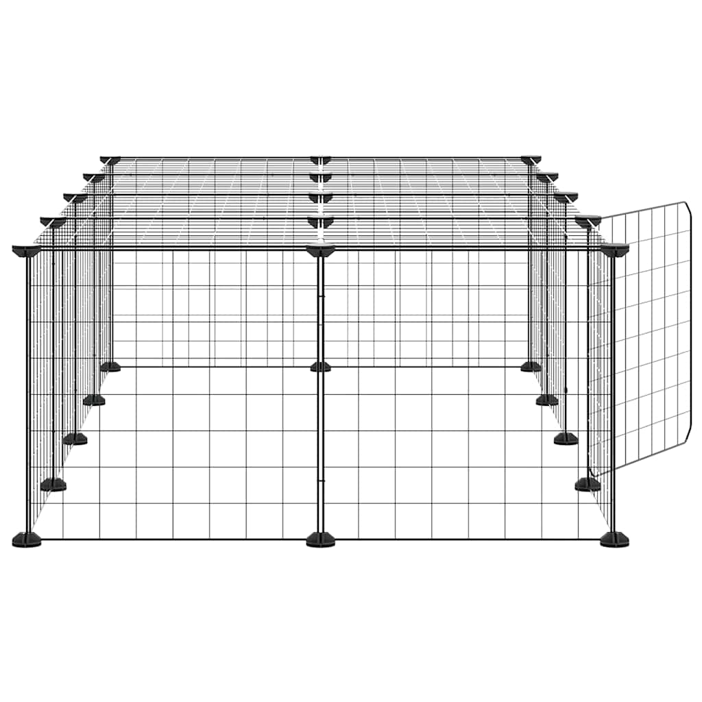 Dyrebur 20 paneler med dør svart 35x35 cm stål