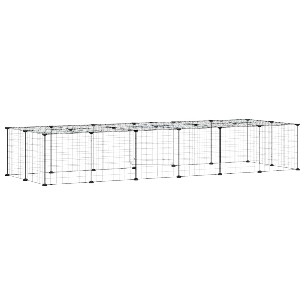 Dyrebur 28 paneler med dør svart 35x35 cm stål