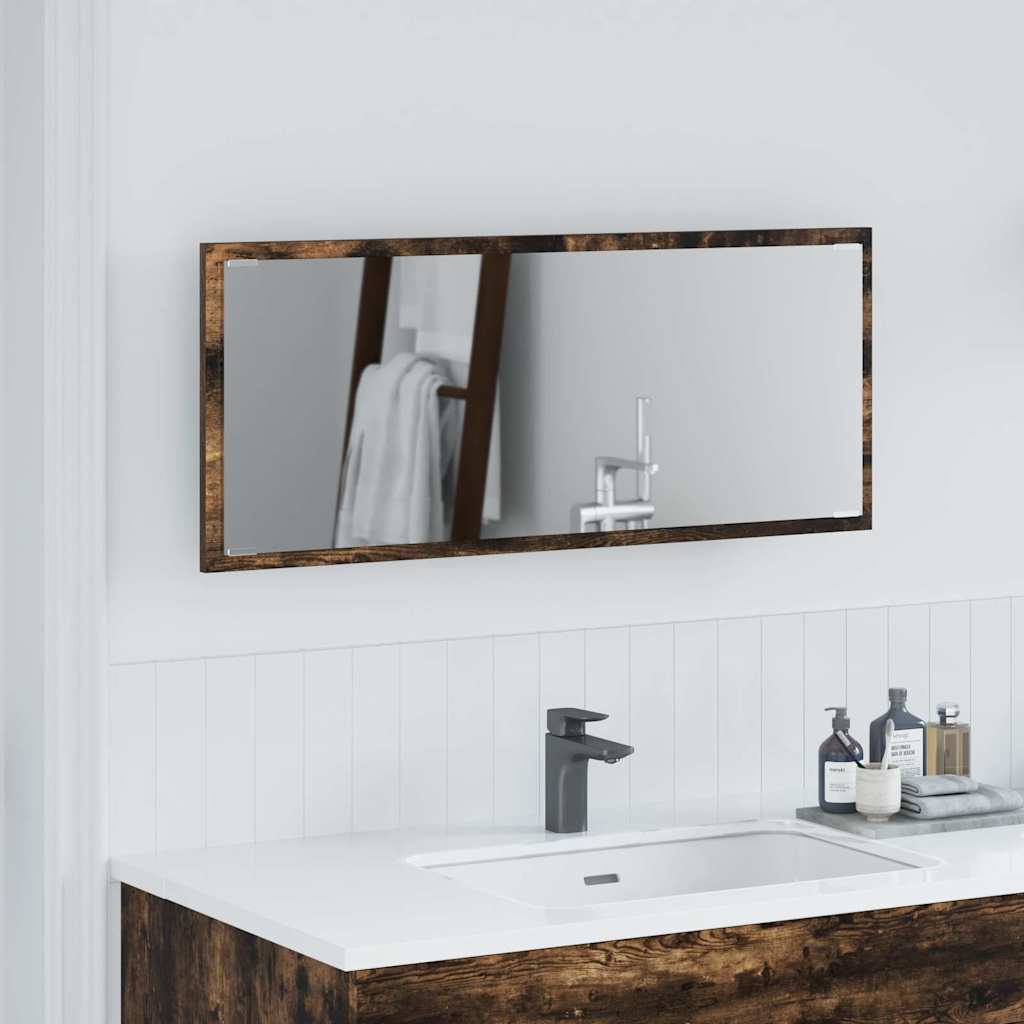 Speil Veggmontert Røkt eik 90 x 8,5 x 37 cm Konstruert tre