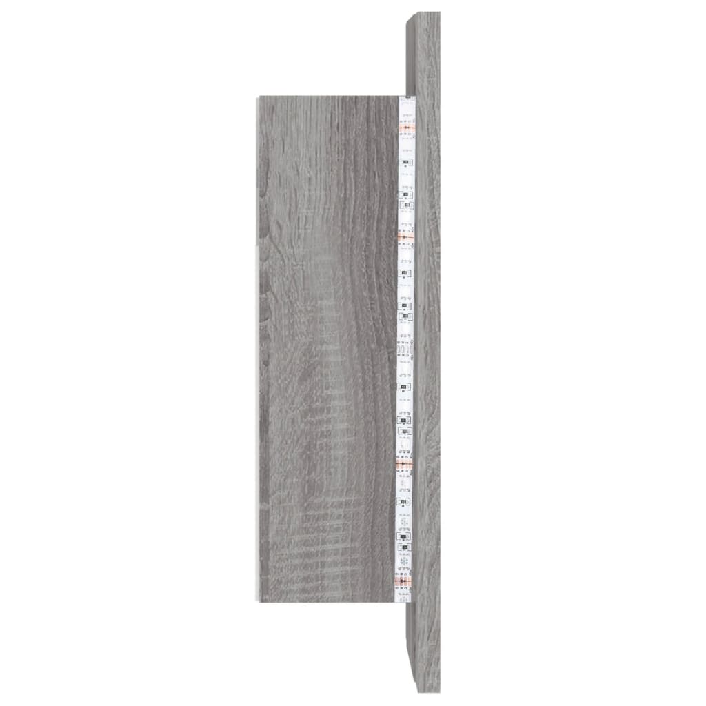 Speilskap med LED grå sonoma 40x12x45 cm konstruert tre