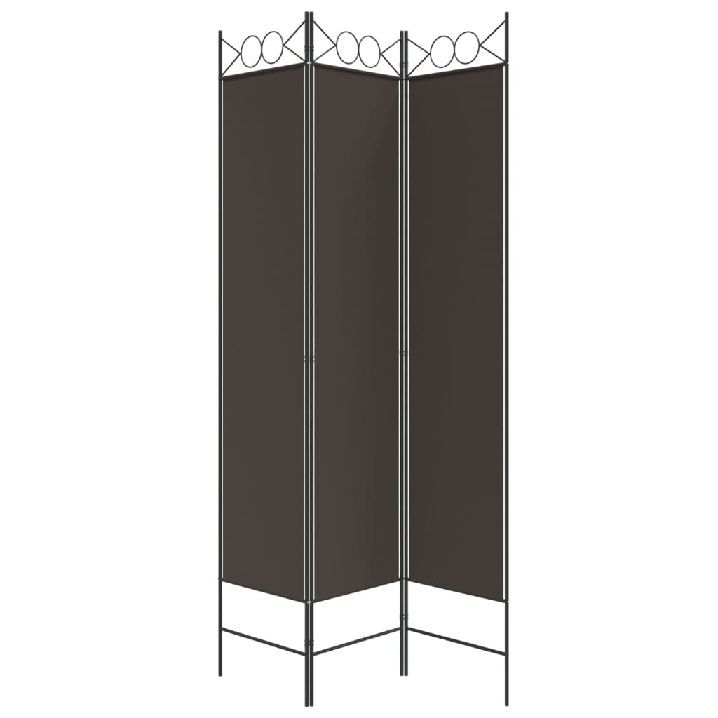 Romdeler 3 paneler brun 120x200 cm stoff