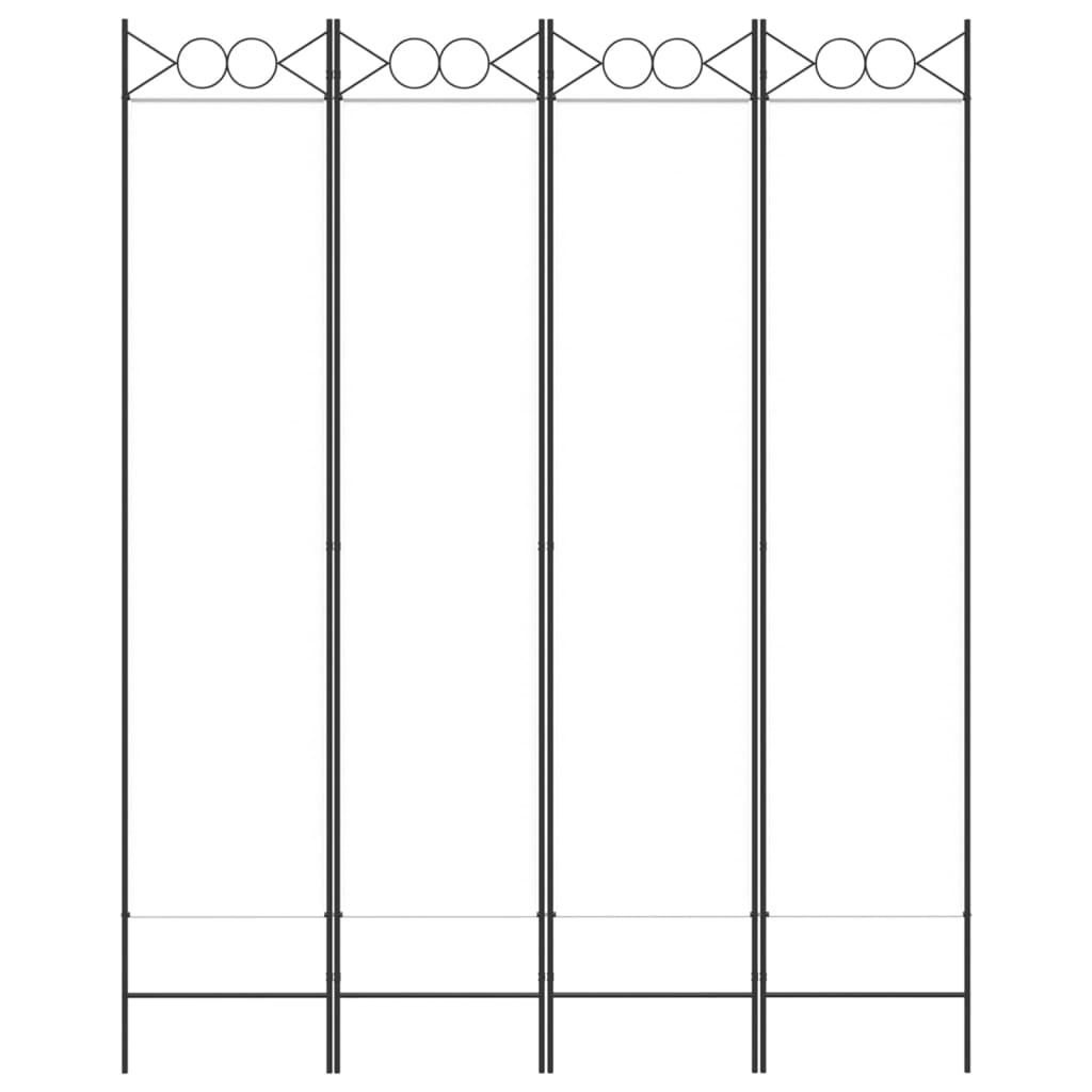 Romdeler 4 paneler hvit 160x200 cm stoff