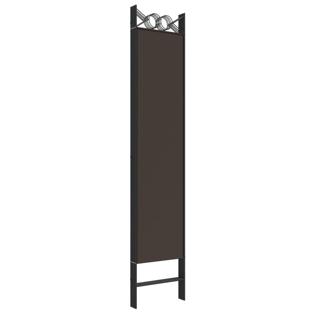 Romdeler 6 paneler brun 240x200 cm stoff