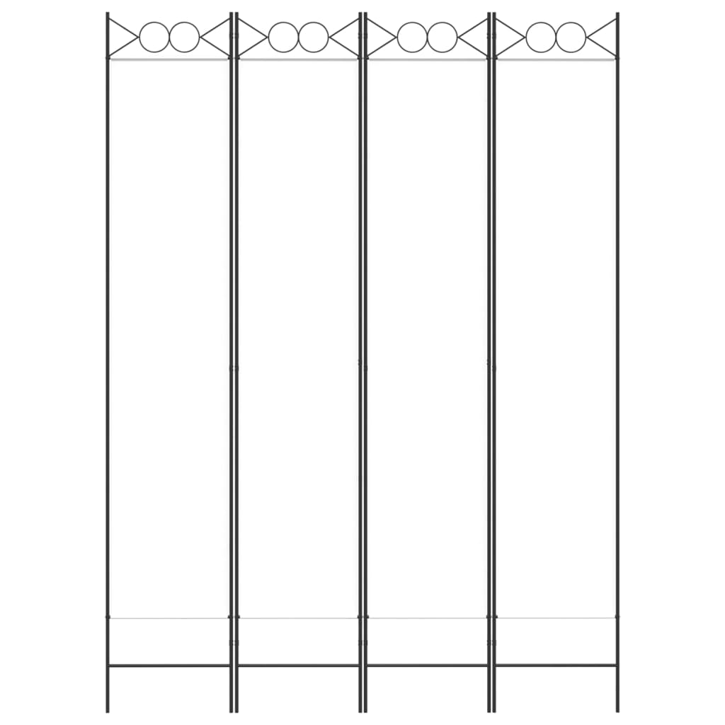 Romdeler 4 paneler hvit 160x220 cm stoff