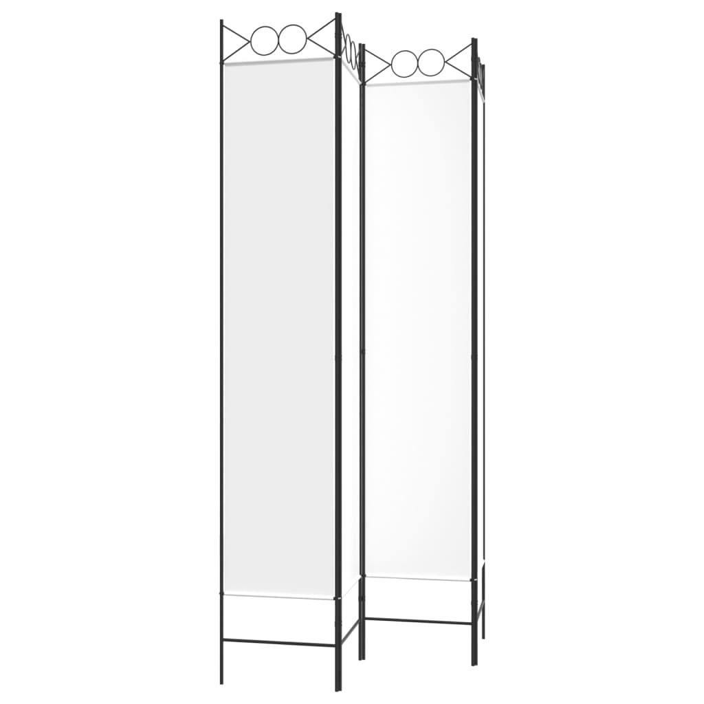 Romdeler 4 paneler hvit 160x220 cm stoff