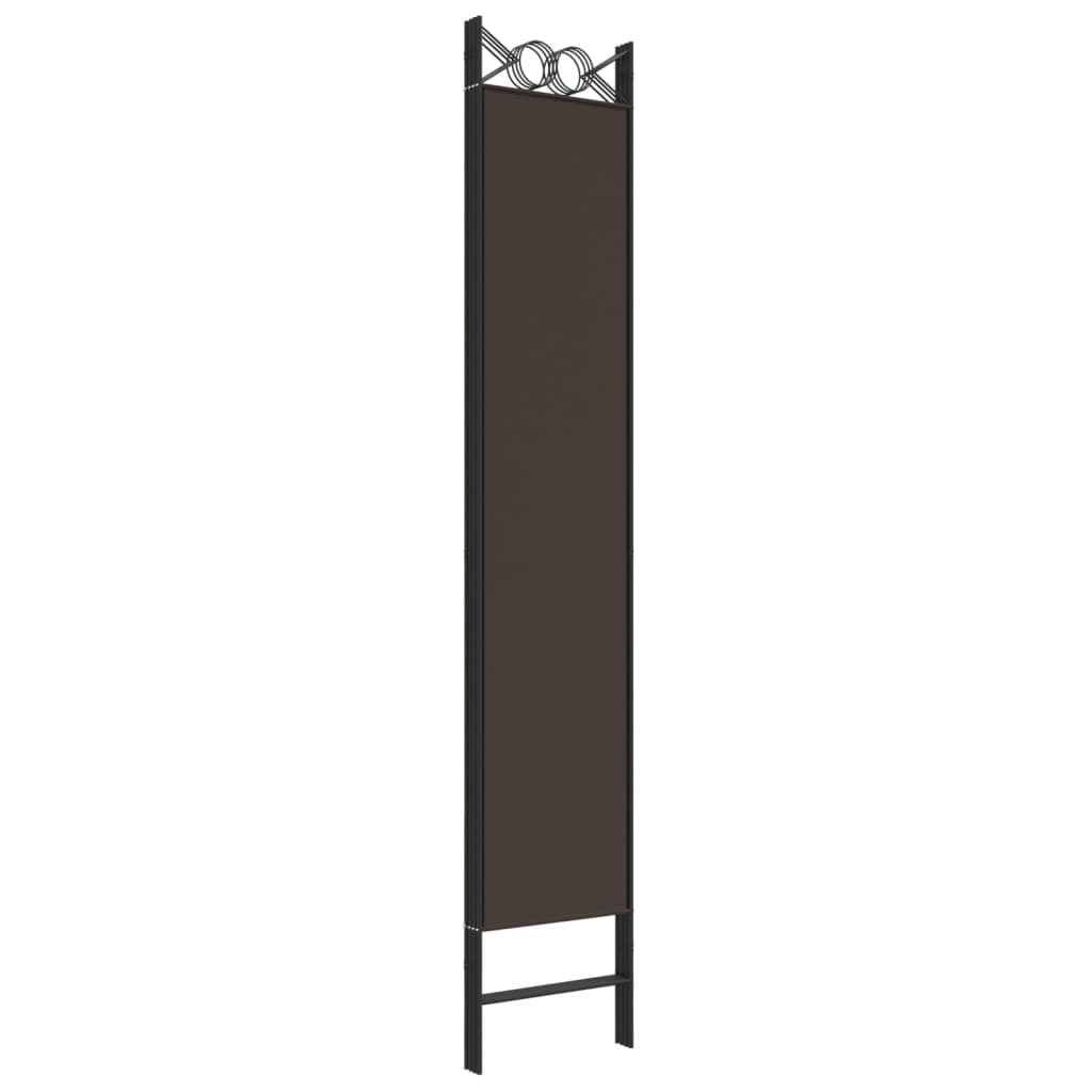 Romdeler med 4 paneler brun 160x220 cm stoff