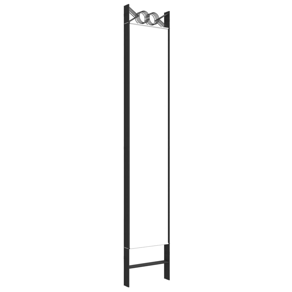 Romdeler 5 paneler hvit 200x220 cm stoff
