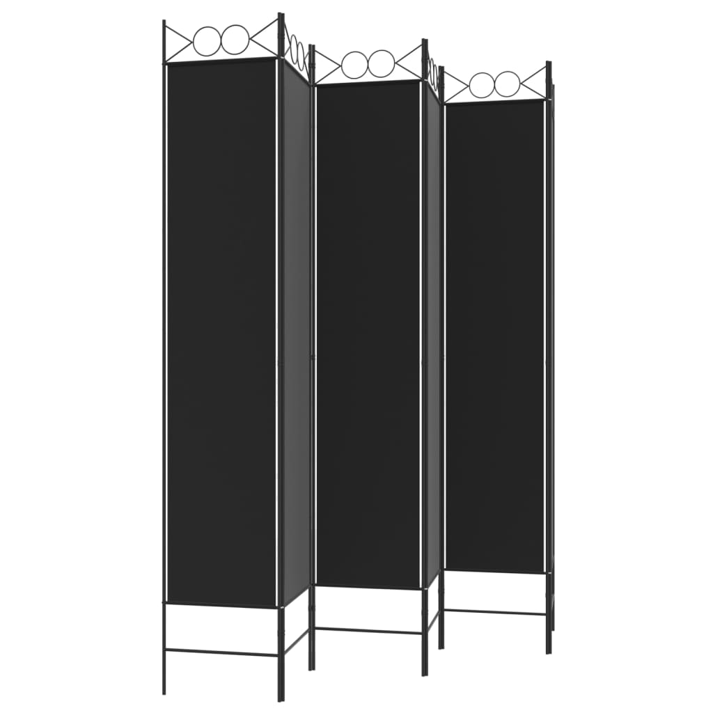 Romdeler 6 paneler svart 240x220 cm stoff vidaXL