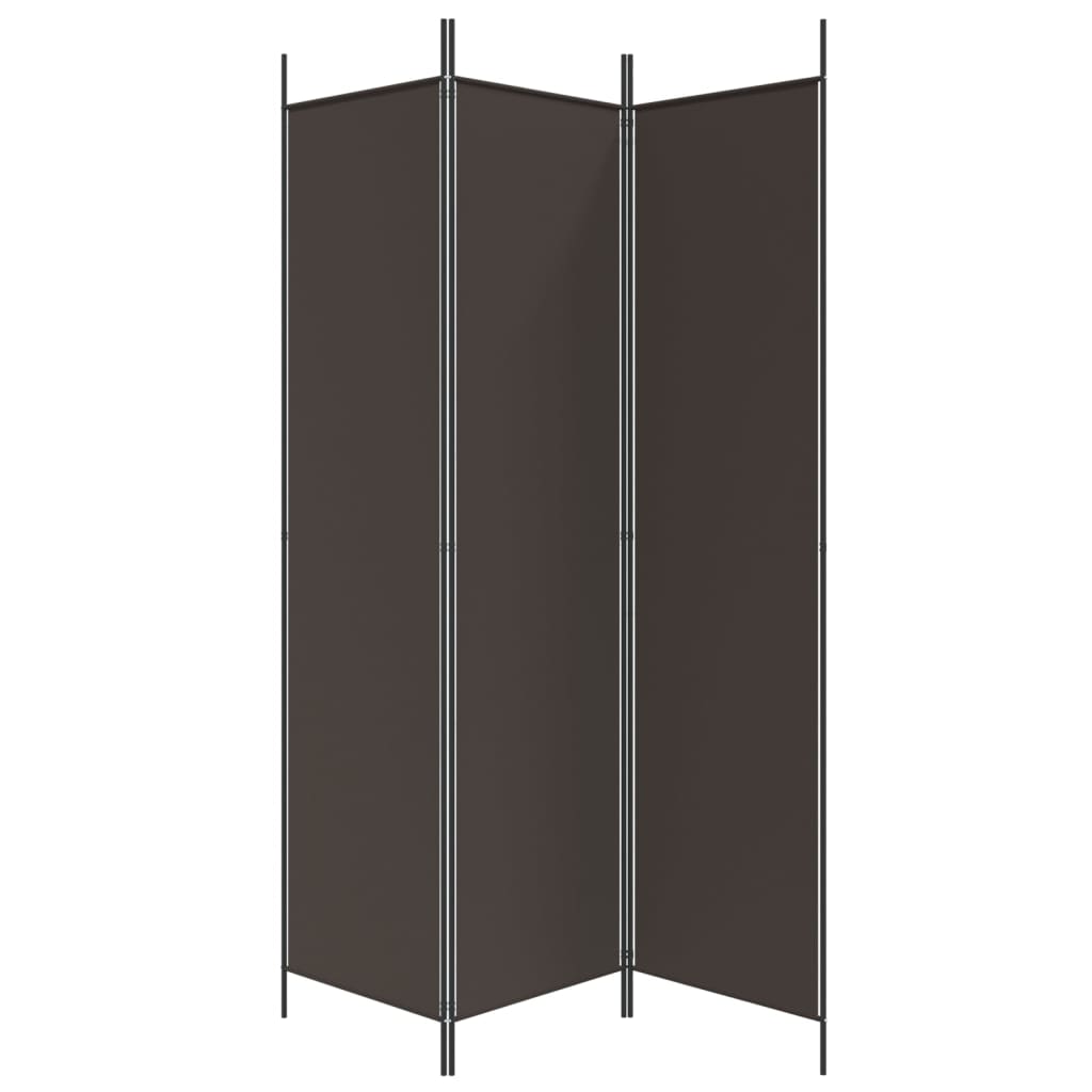 Romdeler 3 paneler brun 150x200 cm stoff