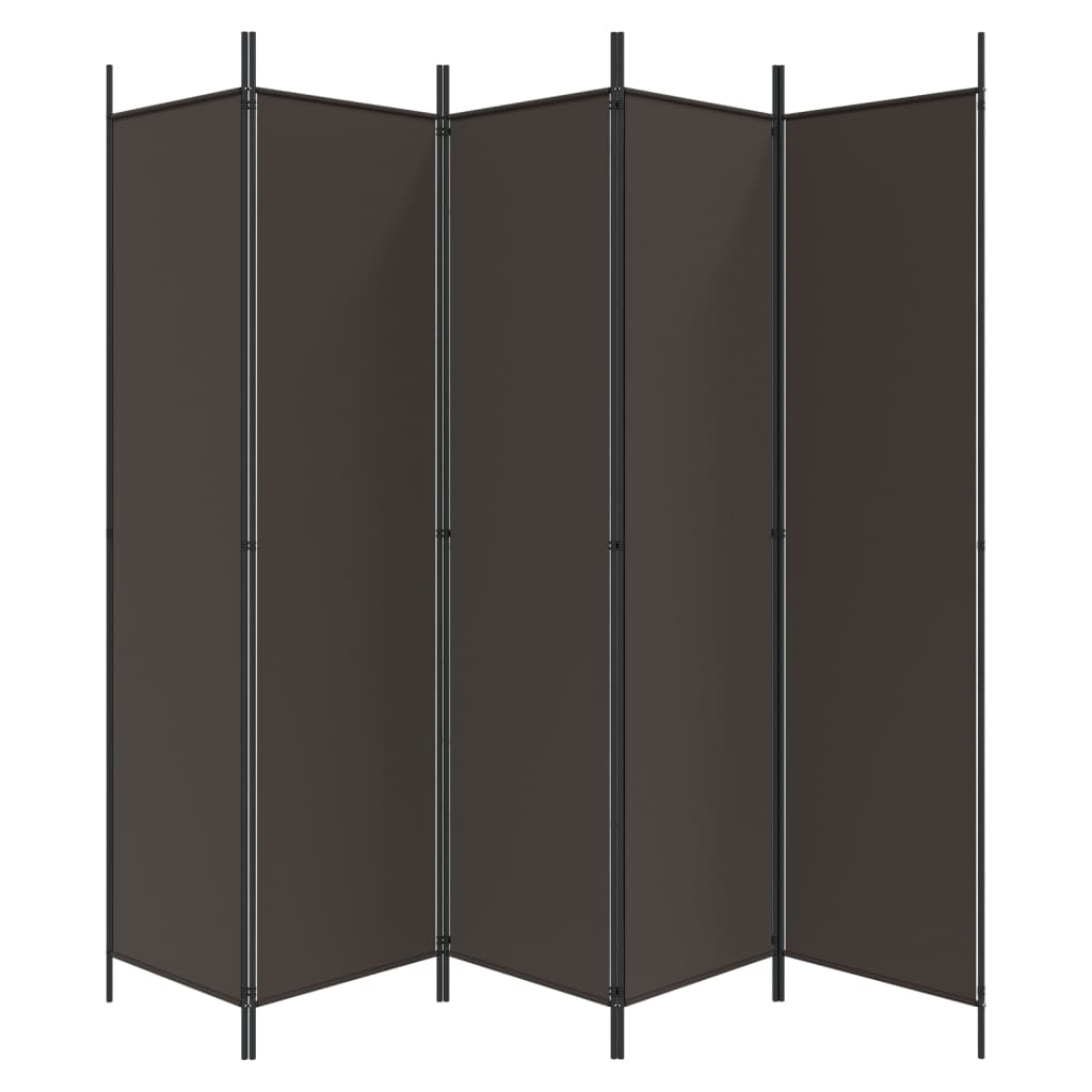 Romdeler 6 paneler brun 300x200 cm stoff