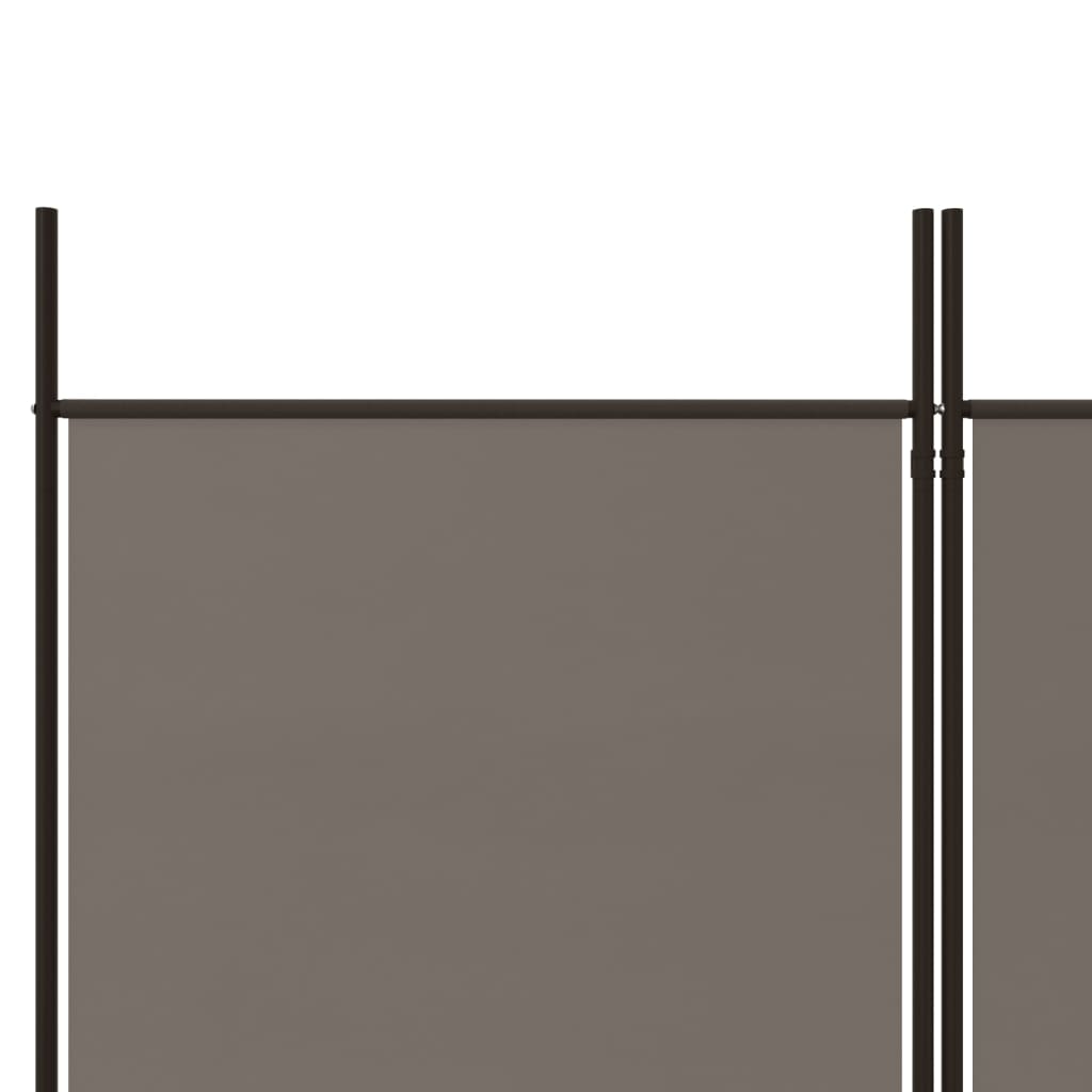 Romdeler 4 paneler antrasitt 200x220 cm stoff