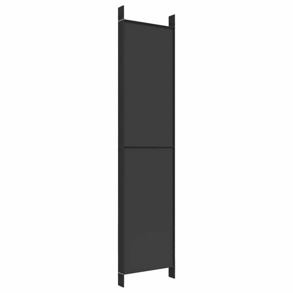 Romdeler 6 paneler svart 300x220 cm stoff