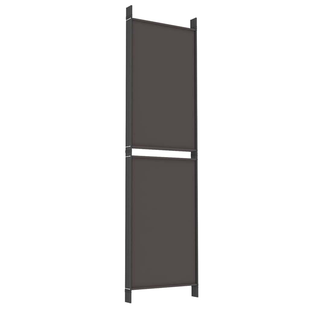 Romdeler med 5 paneler brun 250x180 cm stoff