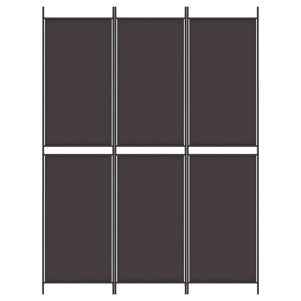 Romdeler 3 paneler brun 150x200 cm stoff