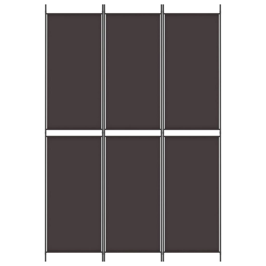 Romdeler 3 paneler brun 150x220 cm stoff