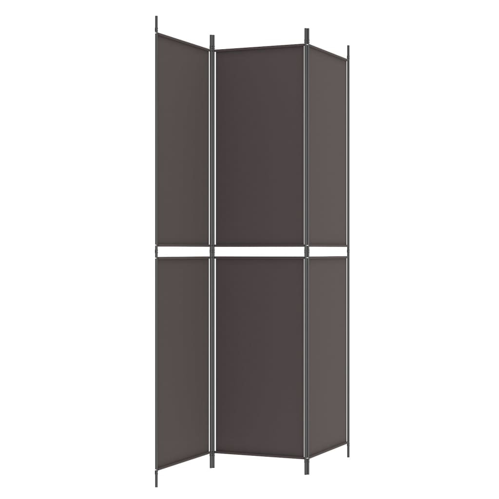 Romdeler 3 paneler brun 150x220 cm stoff