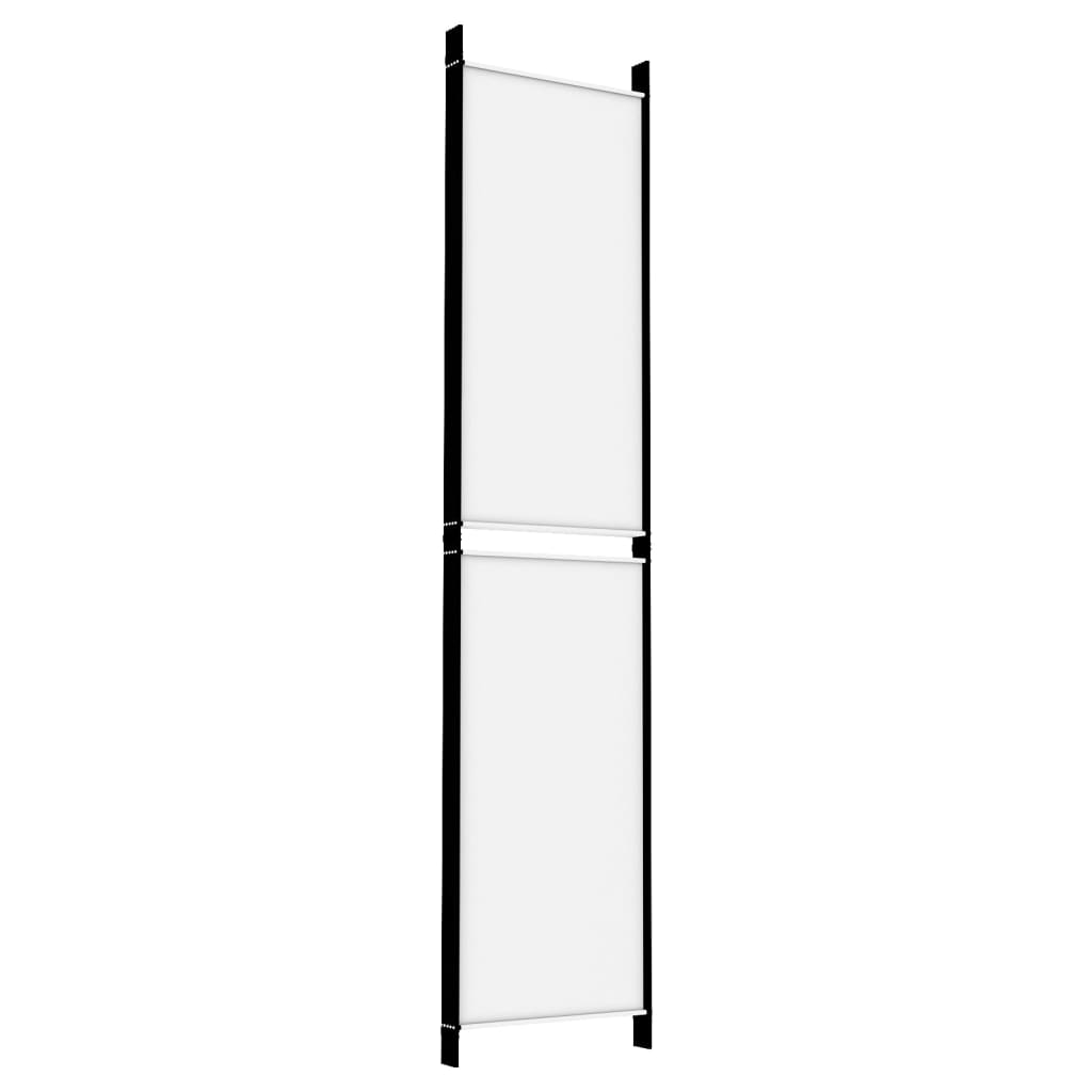 Romdeler med 5 paneler hvit 250x220 cm stoff
