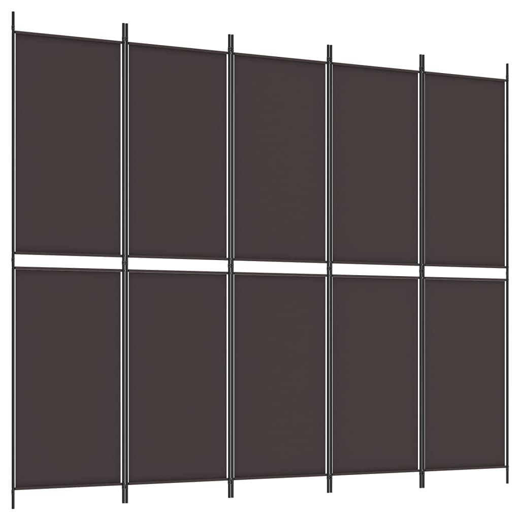 Romdeler 6 paneler brun 300x220 cm stoff