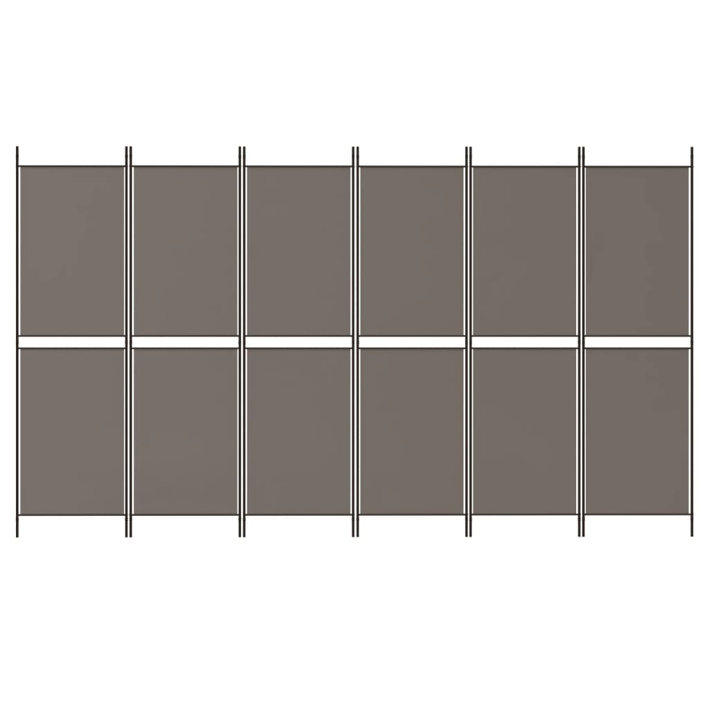 Romdeler med 6 paneler antrasitt 300x220 cm stoff vidaXL