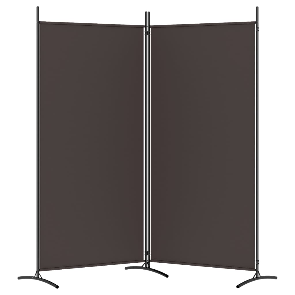 Romdeler med 2 paneler brun 175x180 cm stoff
